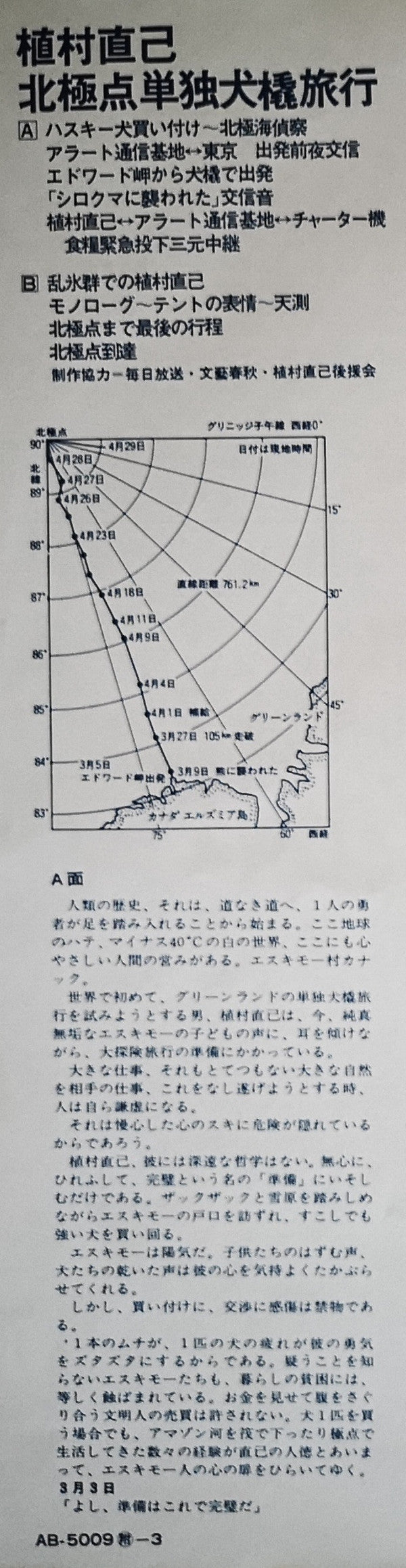 植村直己 北極点単独犬橇旅行