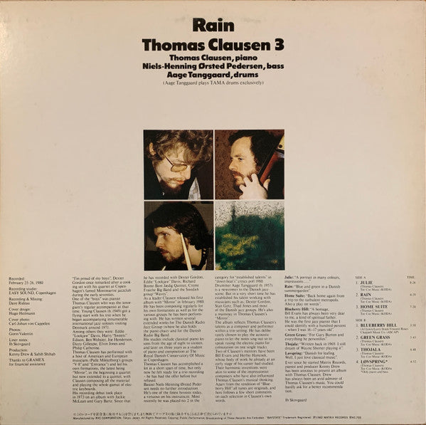 Master Release: Rain by The Thomas Clausen Trio