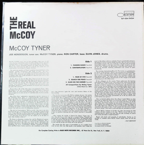 Release: The Real McCoy-Vinyl-US-1967-BST 84264, BLP 4264, BNST 84264-28627978