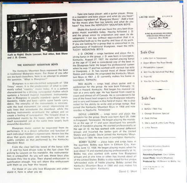 Release: Bluegrass Holiday-Vinyl-Japan-1973-LAX (KB) 6020, LAX (KB) 6020-15996209