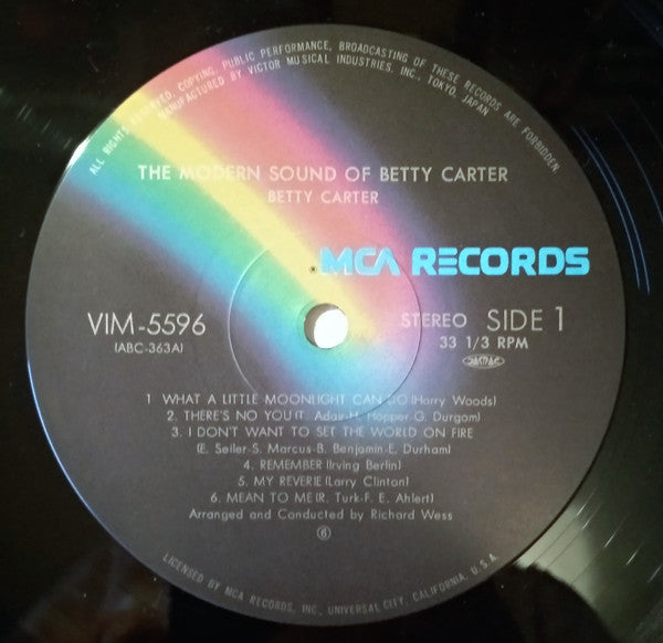 Release: The Modern Sound Of Betty Carter-Vinyl-Japan-1981-VIM-5596-14038537