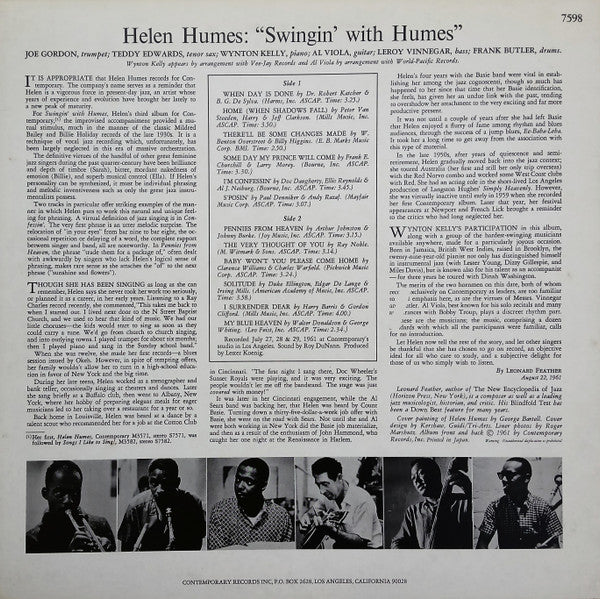 Release: Swingin' With Humes-Vinyl-Japan-1961-P-7637-25336765