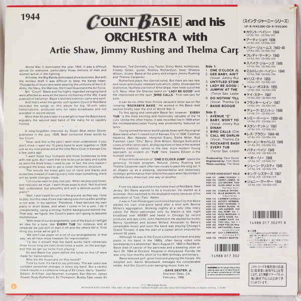 Release: The Uncollected Count Basie, 1944-Vinyl-Japan-1986-RJL-3101-15414971