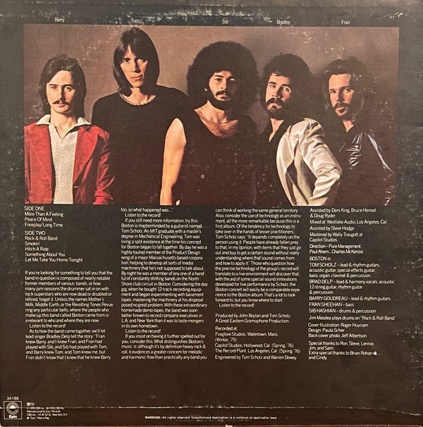 Release: Boston-Vinyl-US-1976-PE 34188, 34188-20829733