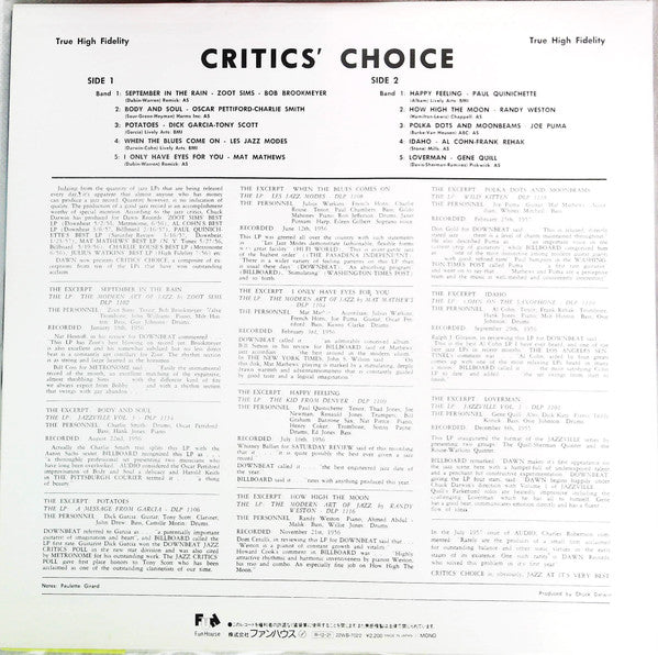 Master Release: Critics Choice by Various