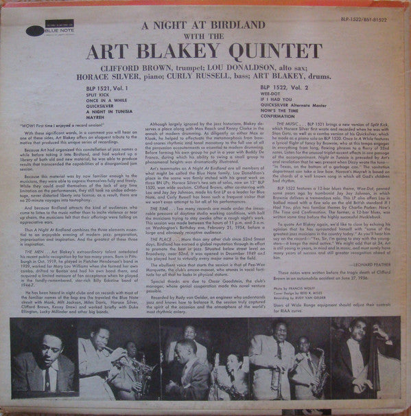 Release: A Night At Birdland, Volume 2-Vinyl-US-1978-1522, BST-81522-13120314