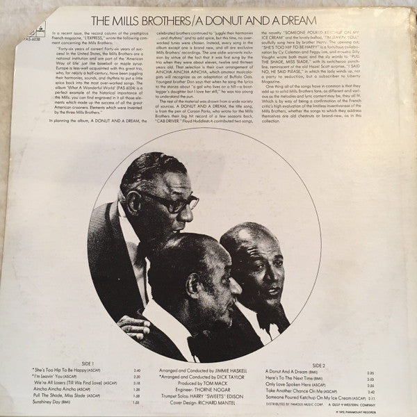 Master Release: A Donut And A Dream by The Mills Brothers