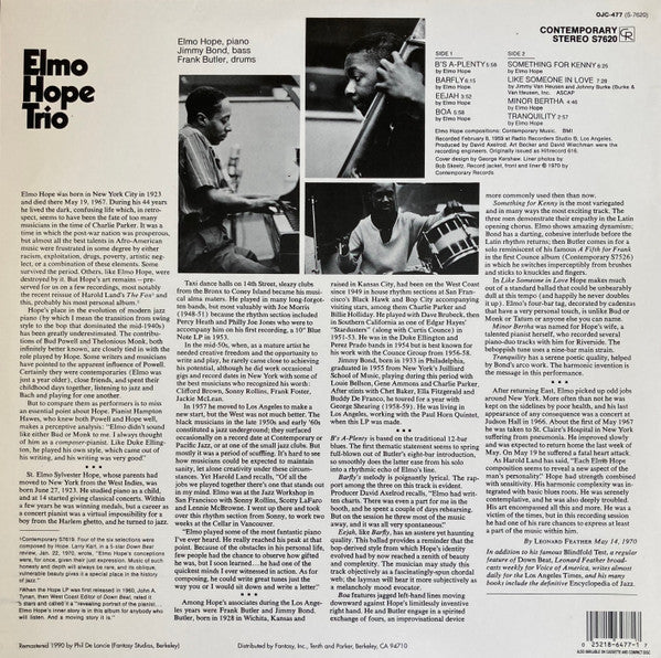 Release: With Frank Butler And Jimmy Bond-Vinyl-US-1990-OJC-477, S7620-3487452