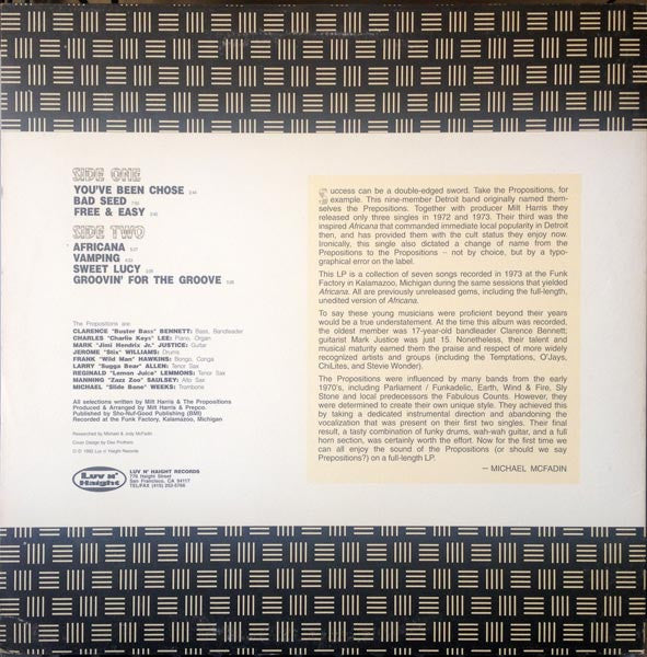 Master Release: Africana by The Propositions