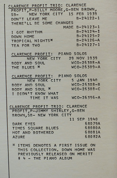 The Complete Clarence Profit 1939-40