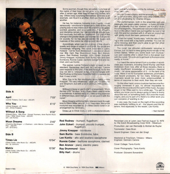 Master Release: Live At Laren by Lee Konitz Nonet