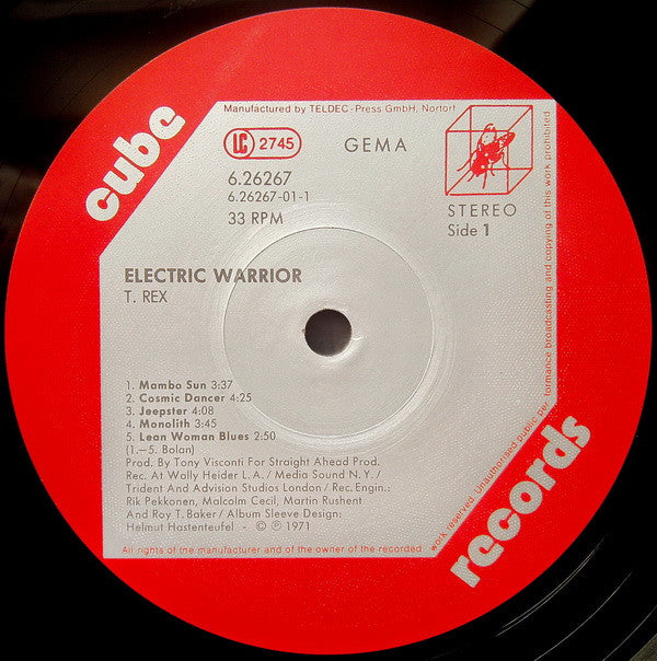 Release: Electric Warrior-Vinyl-Germany-1986-244 022-1, 6.26267 BL-4775199