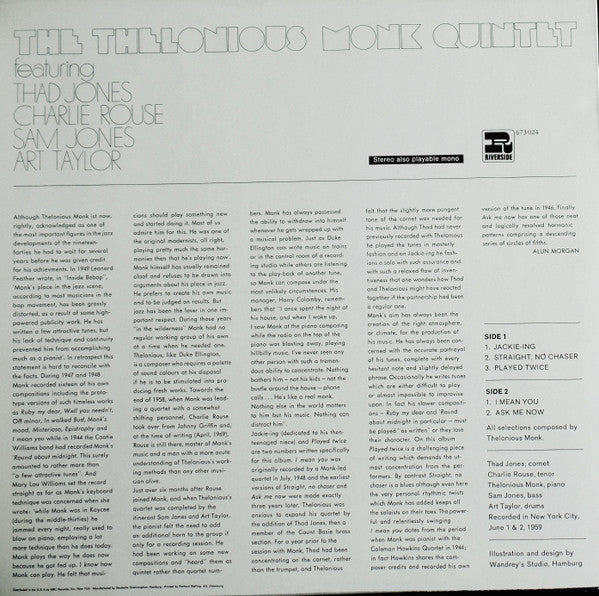 Release: 5 By Monk By 5-Vinyl-Germany-1969-673 024-3360220