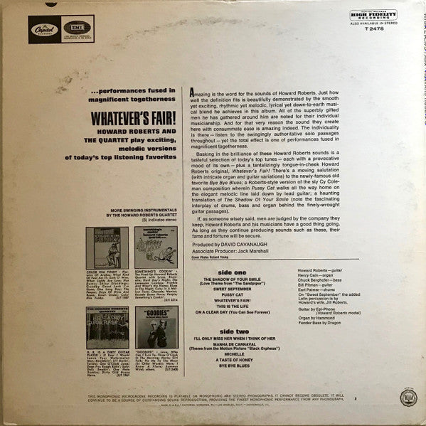 Release: Whatever's Fair-Vinyl-US-1966-T 2478-3831618