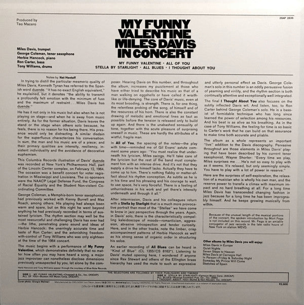 My Funny Valentine - Miles Davis In Concert