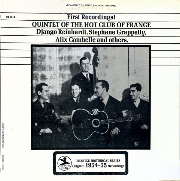 Release: First Recordings! Quintet Of The Hot Club Of France-Vinyl-US-1972-PR 7614, PRT-7614, Prestige 7614-5904274