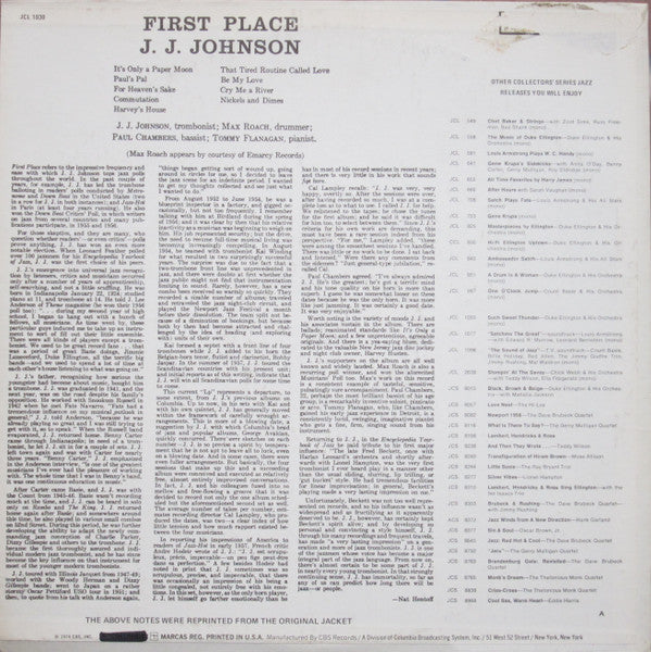 Release: First Place-Vinyl-US-1974-JCL 1030-4850006