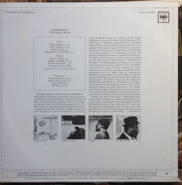 Release: Underground-Vinyl-US-1970-CS 9632-4112301