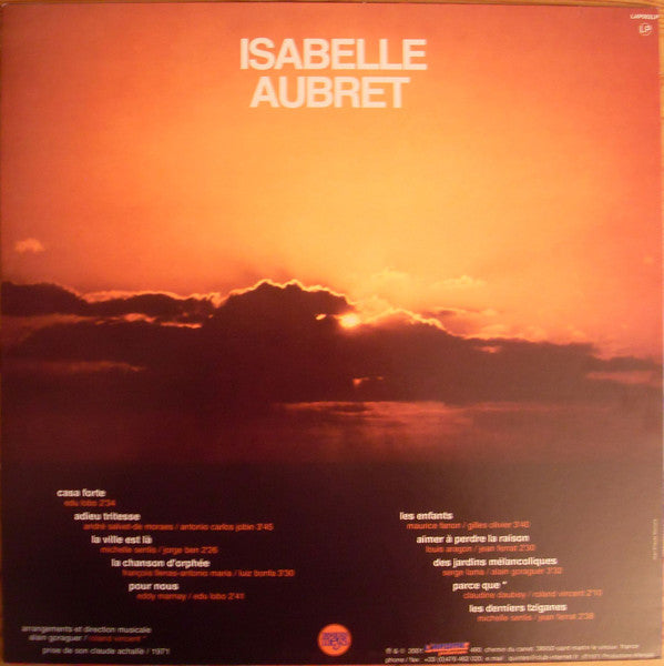 Release: Isabelle Aubret-Vinyl-France-2001-LAP002 LP-1523794