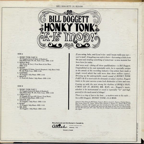 Master Release: Honky Tonk A-La Mod! by Bill Doggett