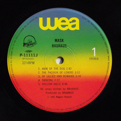 Release: Mask-Vinyl-Japan-1981-P-11111J, P-11111J-3634982