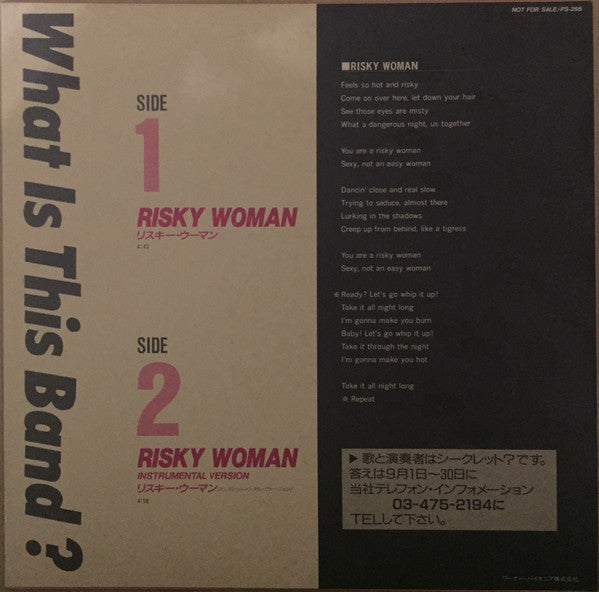Release: Risky Woman-Vinyl-Japan-1986-PS-295-8154722