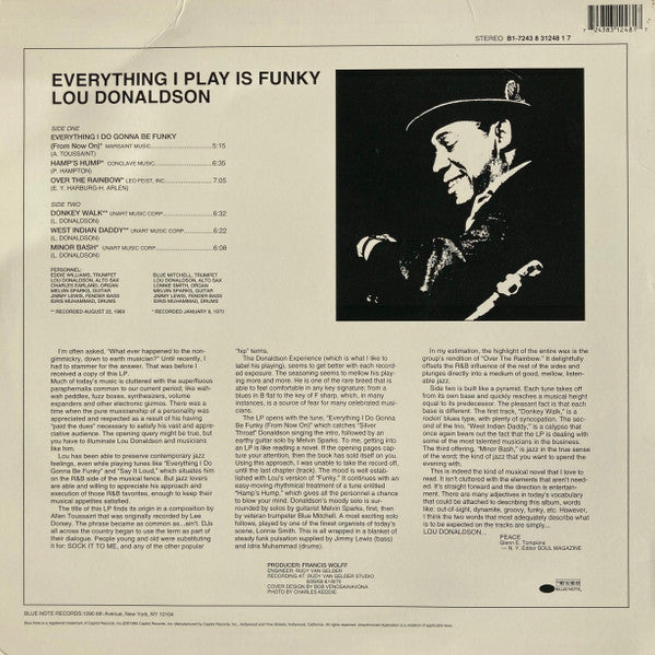 Master Release: Everything I Play Is Funky by Lou Donaldson