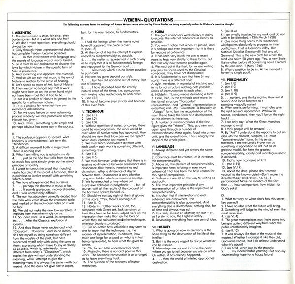 The Complete Works Of Anton Webern, Volume 1 (Op. 1-31)