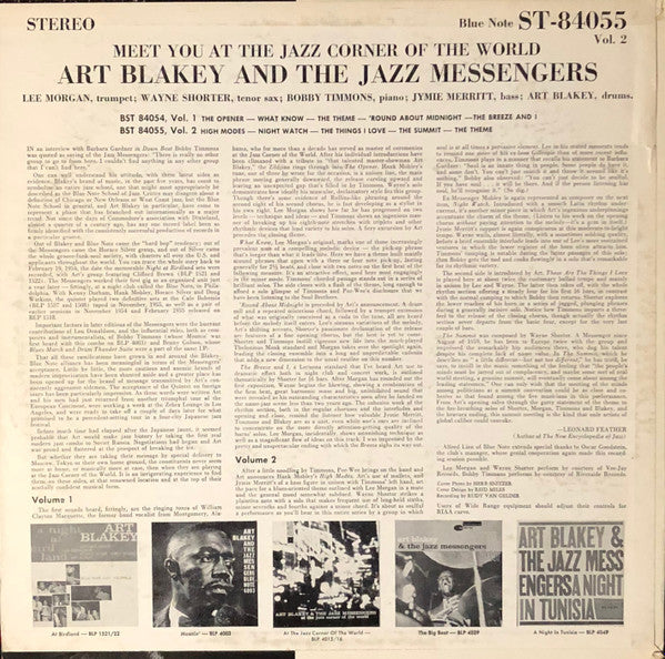 Release: Meet You At The Jazz Corner Of The World (Volume 2)-Vinyl-US-1962-BST 84055-2362503