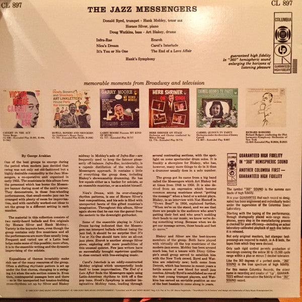 Release: The Jazz Messengers-Vinyl-US-None-CL 897-1290385