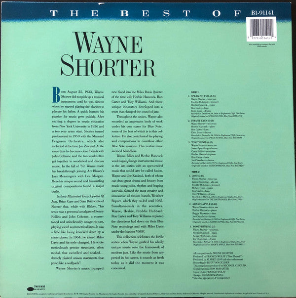 Release: The Best Of Wayne Shorter-Vinyl-US-1988-B1-91141-4452277
