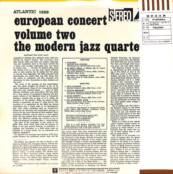 Release: European Concert: Volume Two-Vinyl-Japan-1972-P-6032A-5253438