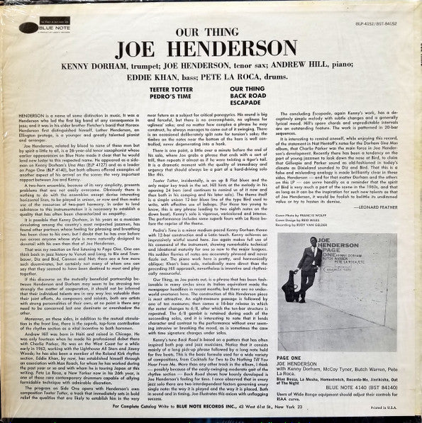 Release: Our Thing-Vinyl-US-1970-BST 84152-6497514