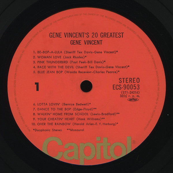 Gene Vincent's 20 Greatest