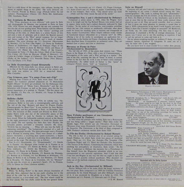 Homage To Erik Satie Original Works For Orchestra And Orchestrations By Friends