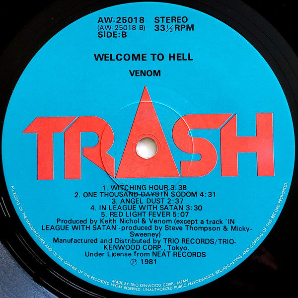 Release: Welcome To Hell-Vinyl-Japan-1982-AW-25018, AW-25018-2869117