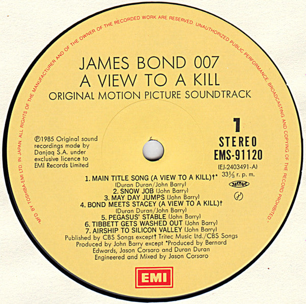 007／美しき獲物たち = A View To A Kill (Original Motion Picture Soundtrack)