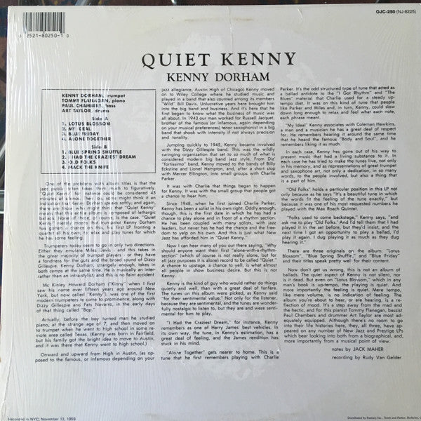 Release: Quiet Kenny-Vinyl-US-1986-OJC-250, NJ-8225-2267675