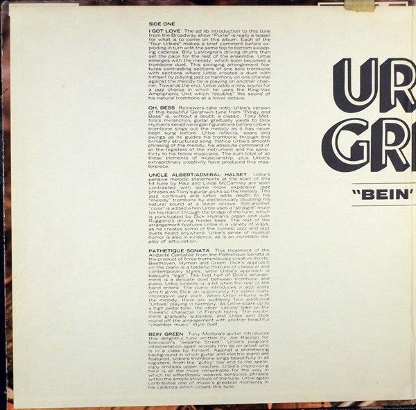 Master Release: Bein' Green by Urbie Green