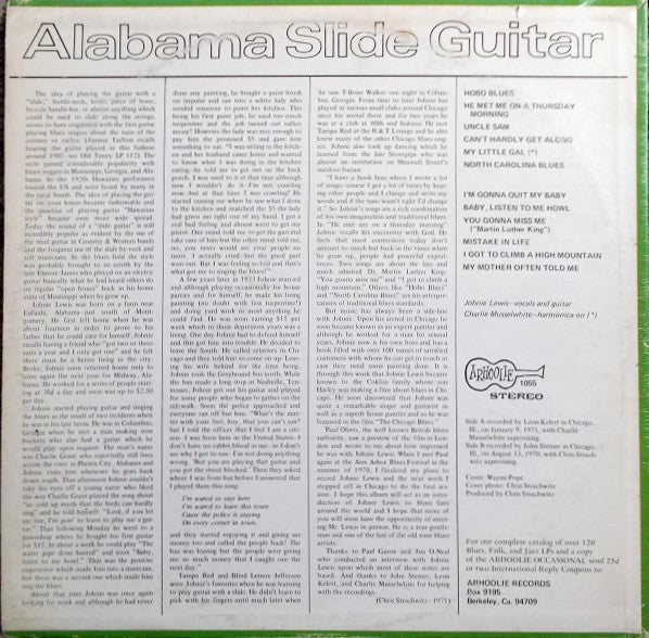 Master Release: Alabama Slide Guitar by Johnie Lewis