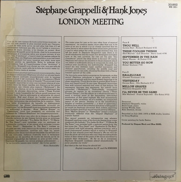 Release: London Meeting-Vinyl-France-1979-33.852 -4830127
