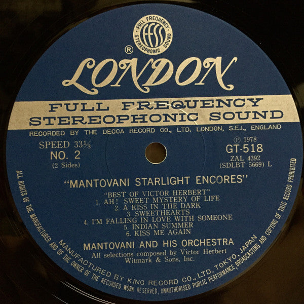 Mantovani Starlight Encores