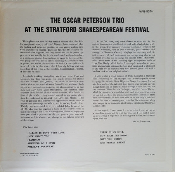 Release: At The Stratford Shakespearean Festival-Vinyl-US-1961-V6-8024-5010345