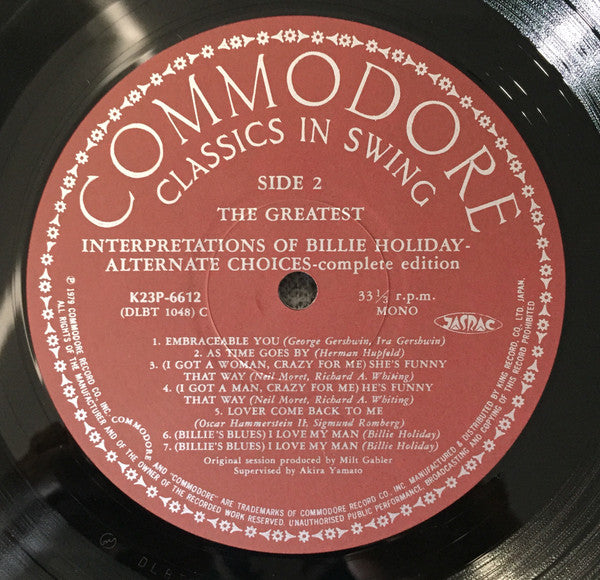 The Greatest Interpretations Of Billie Holiday - Alternate Choices - complete edition