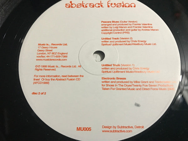 Release: Abstract Fusion-Vinyl-US-1999-TM-011, MU 005-9051362