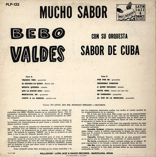 Master Release: Mucho Sabor by Bebo Valdés Y Su Orquesta Sabor De Cuba
