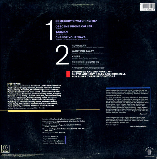 Release: Somebody's Watching Me-Vinyl-US-1984-6052ML-4595738
