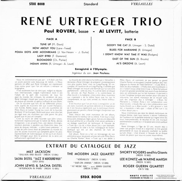 Release: René Urtreger Trio-Vinyl-Japan-2005-STDX 8008, SK8008-8294891