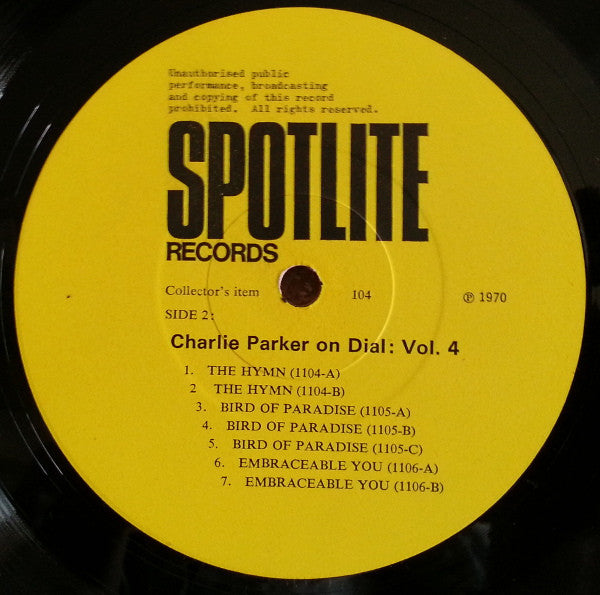 Charlie Parker On Dial Volume 4