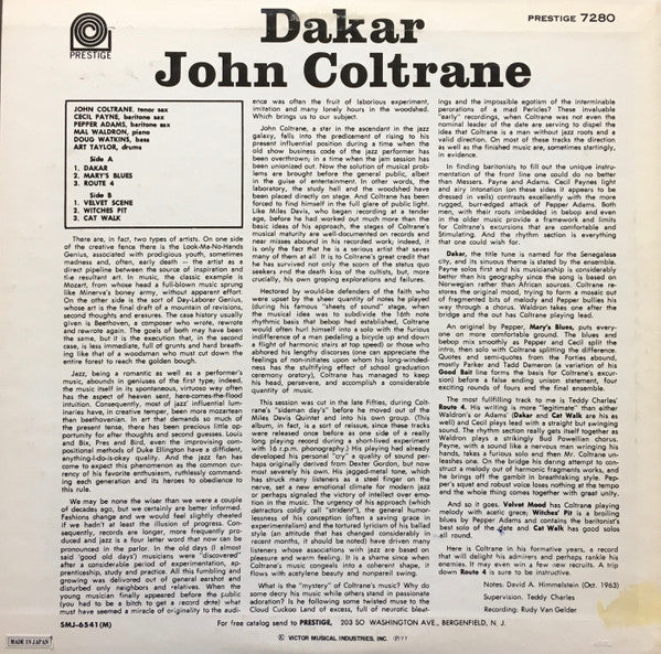 Release: Dakar-Vinyl-Japan-1977-SMJ-6541(M)-7010231